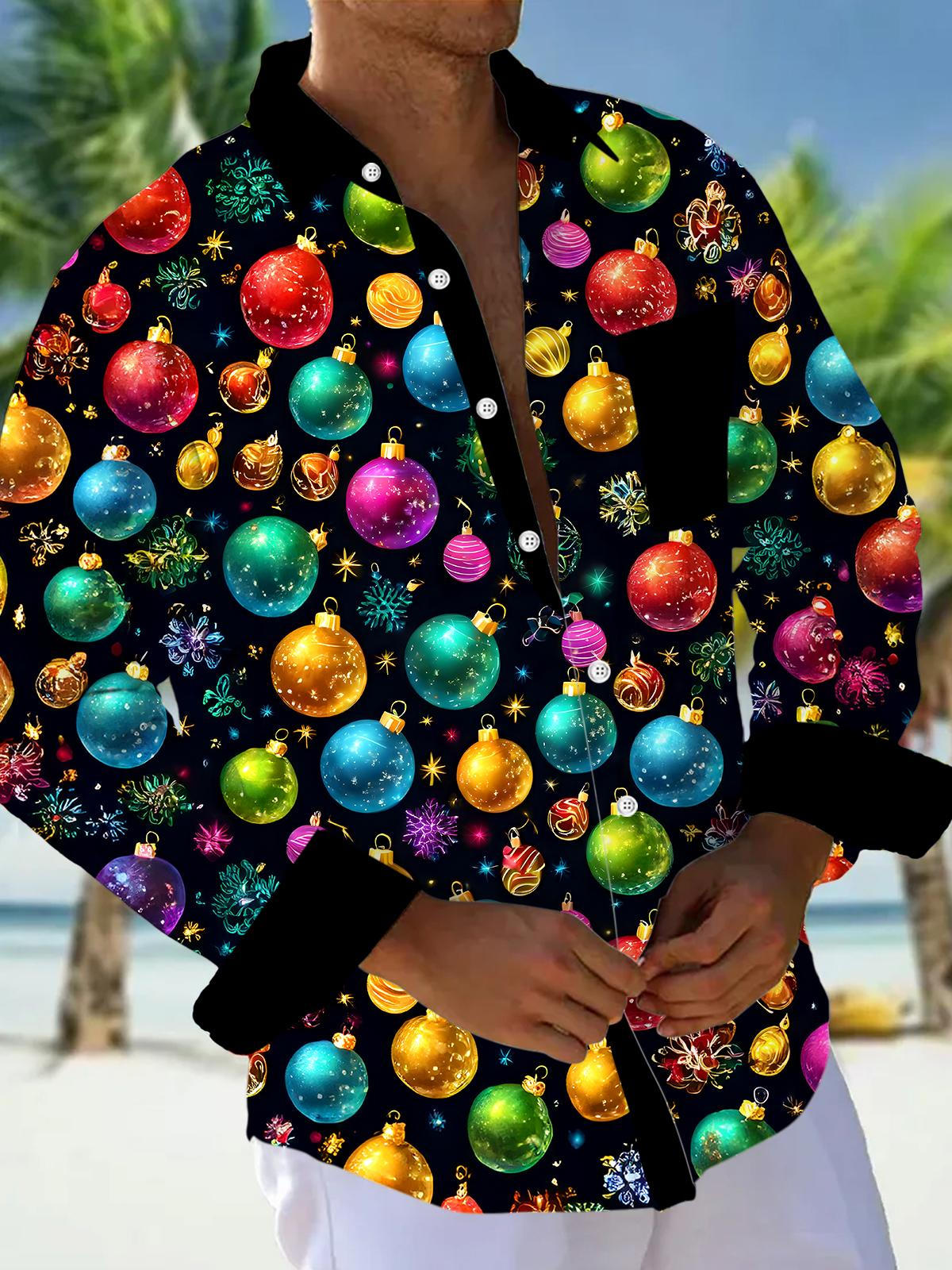 men's Christmas shirt front view holiday party