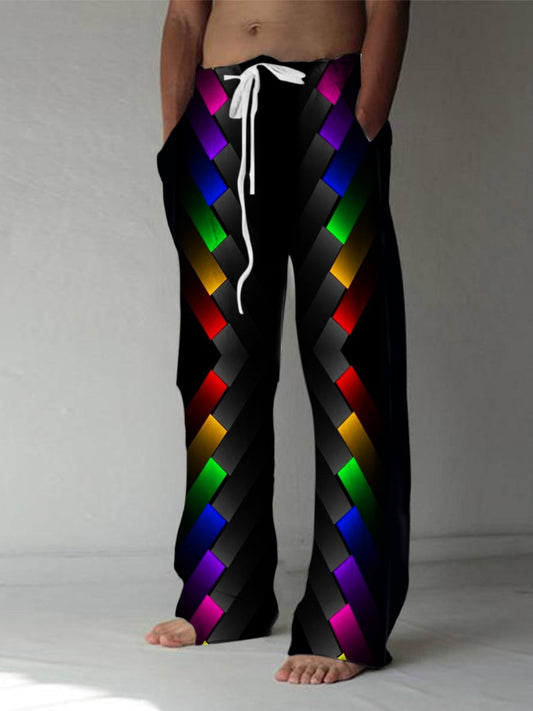 men's colorful casual pants front view