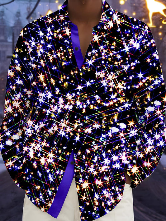 men's Christmas shirt front view holiday party