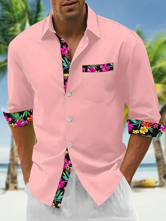 men's floral shirt front view