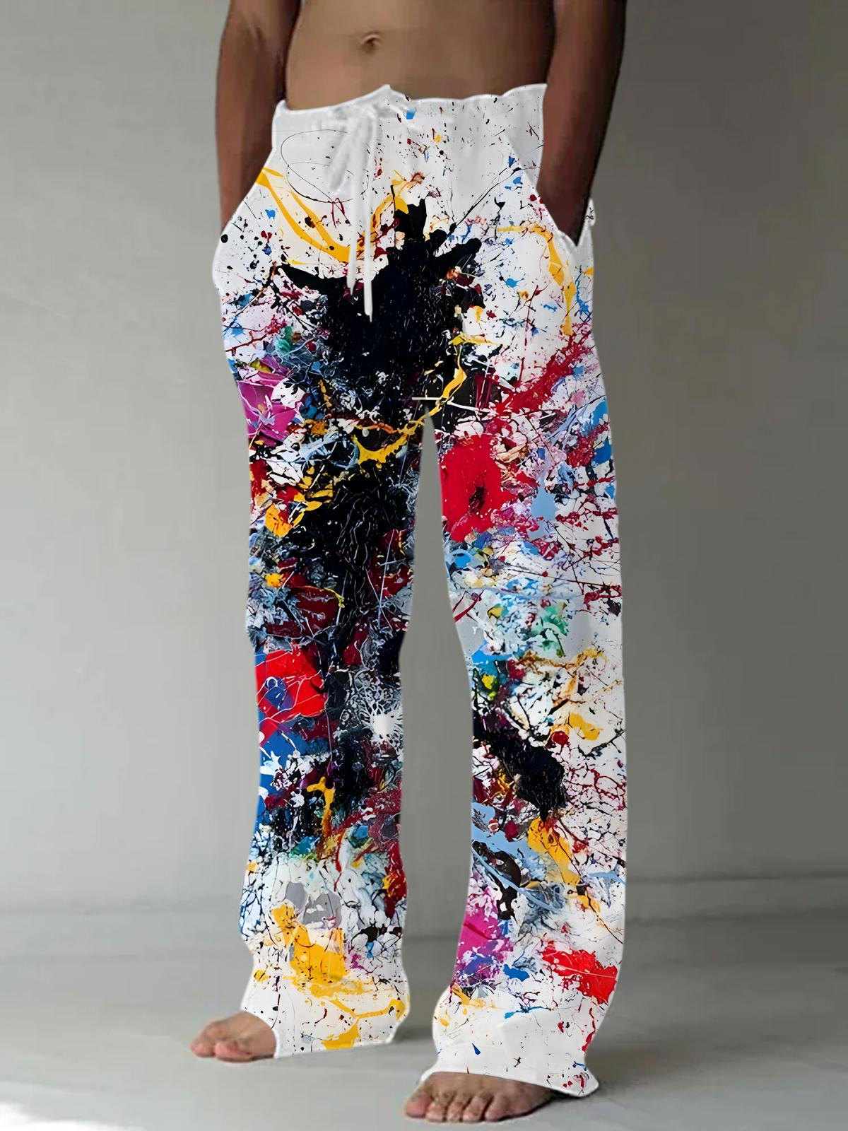 men's tie dye casual pants front view