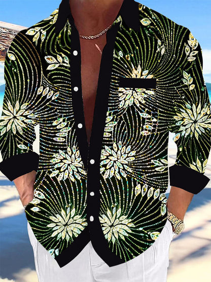 men's floral shirt front view
