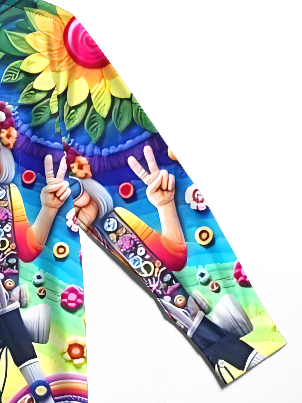men's art print shirt close-up full sleeve