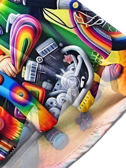 men's art print shirt summer vacation