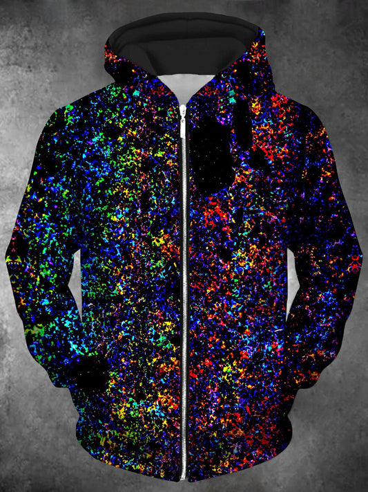 Adaychic Men's Colorful Paint Splatter Print Long Sleeve Hoodie