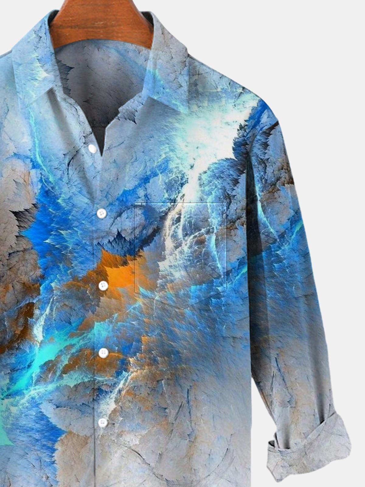 men's geometric print shirt back view