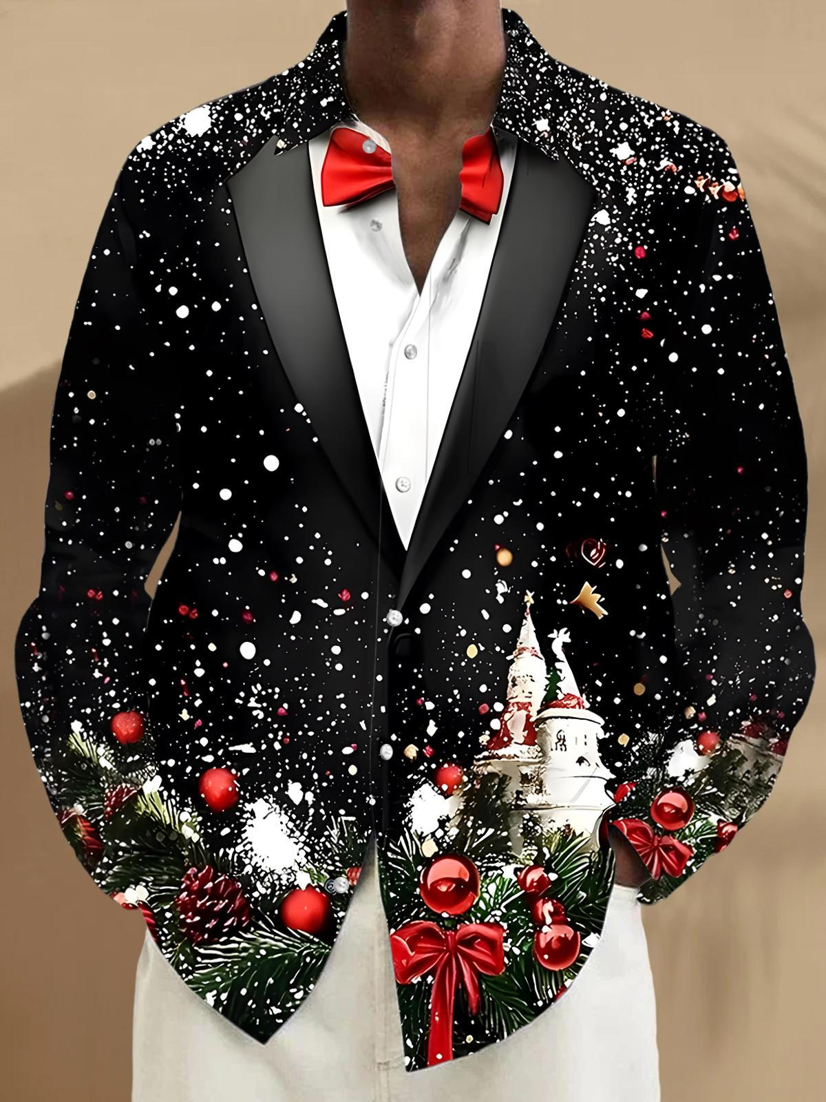 men's Christmas shirt front view holiday party