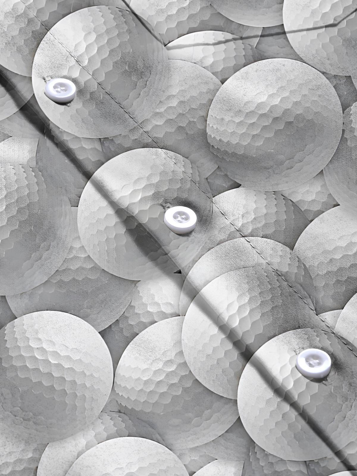 Adaychic Men's Graphic 3D Golf Ball Pattern Print Short Sleeve Button Down Shirt with Chest Pocket