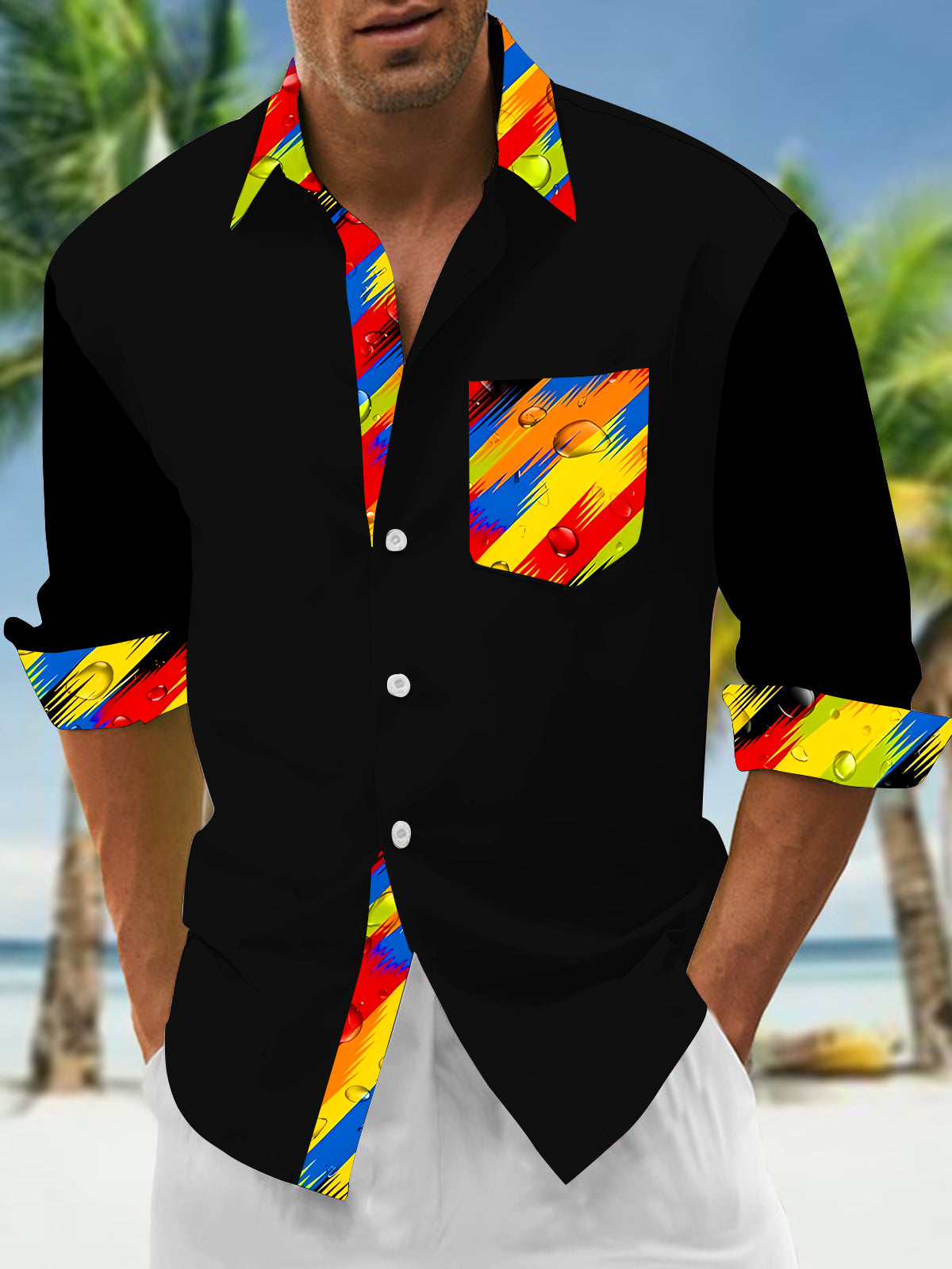 men's tie dye shirt front view