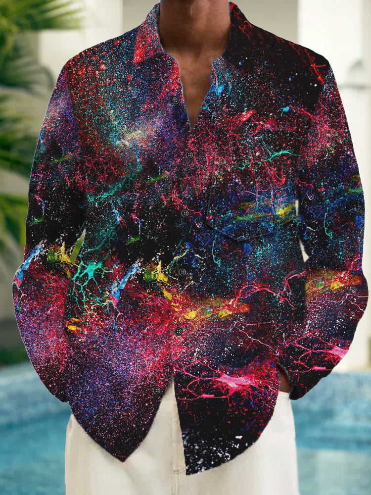 men's Hawaiian shirt front view tropical beach vacation