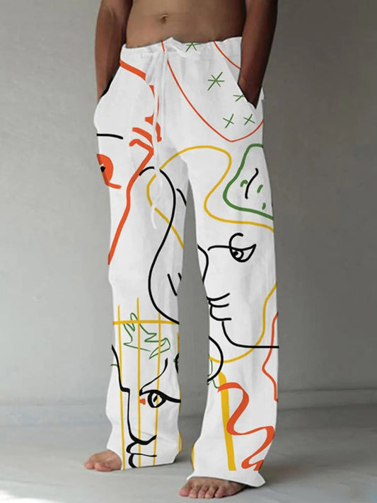 men's casual pants front view beach vacation