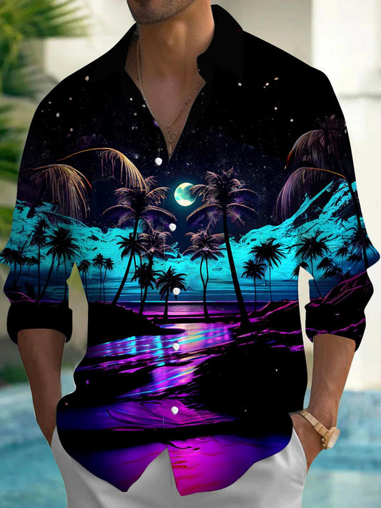 men's Hawaiian shirt front view tropical beach vacation