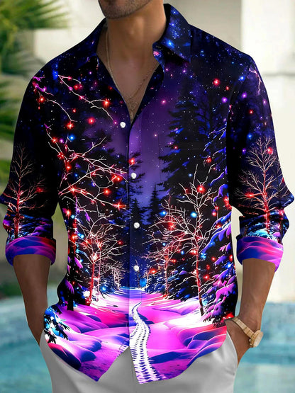 men's Christmas shirt front view holiday party