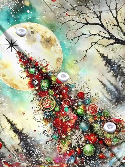 Men's Christmas tree pattern long sleeve shirt flat lay