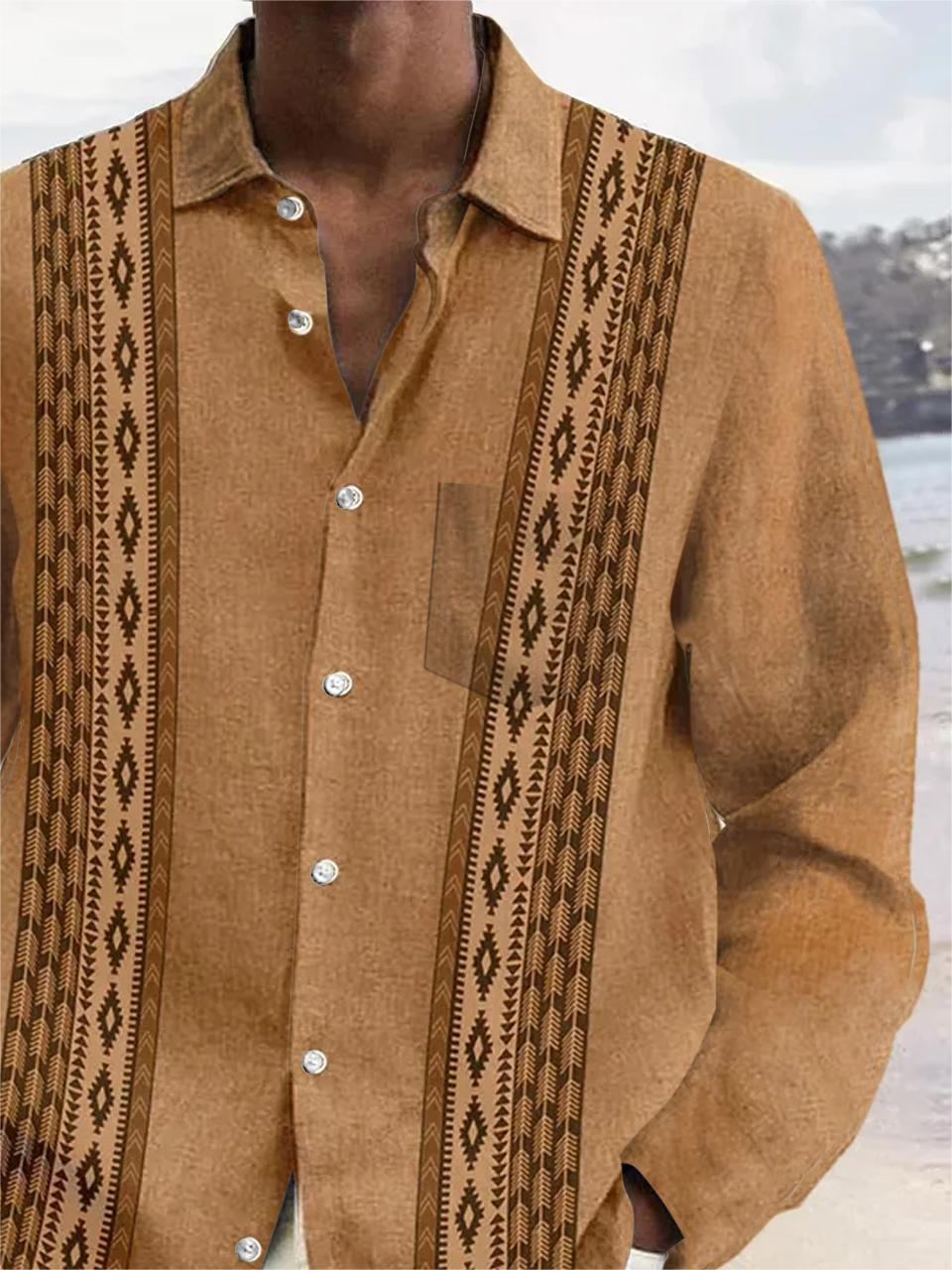 men's retro style shirt back view