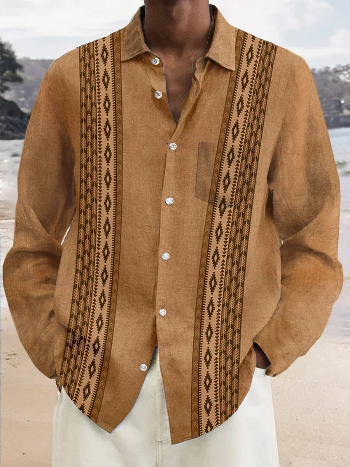 men's vintage style shirt front view