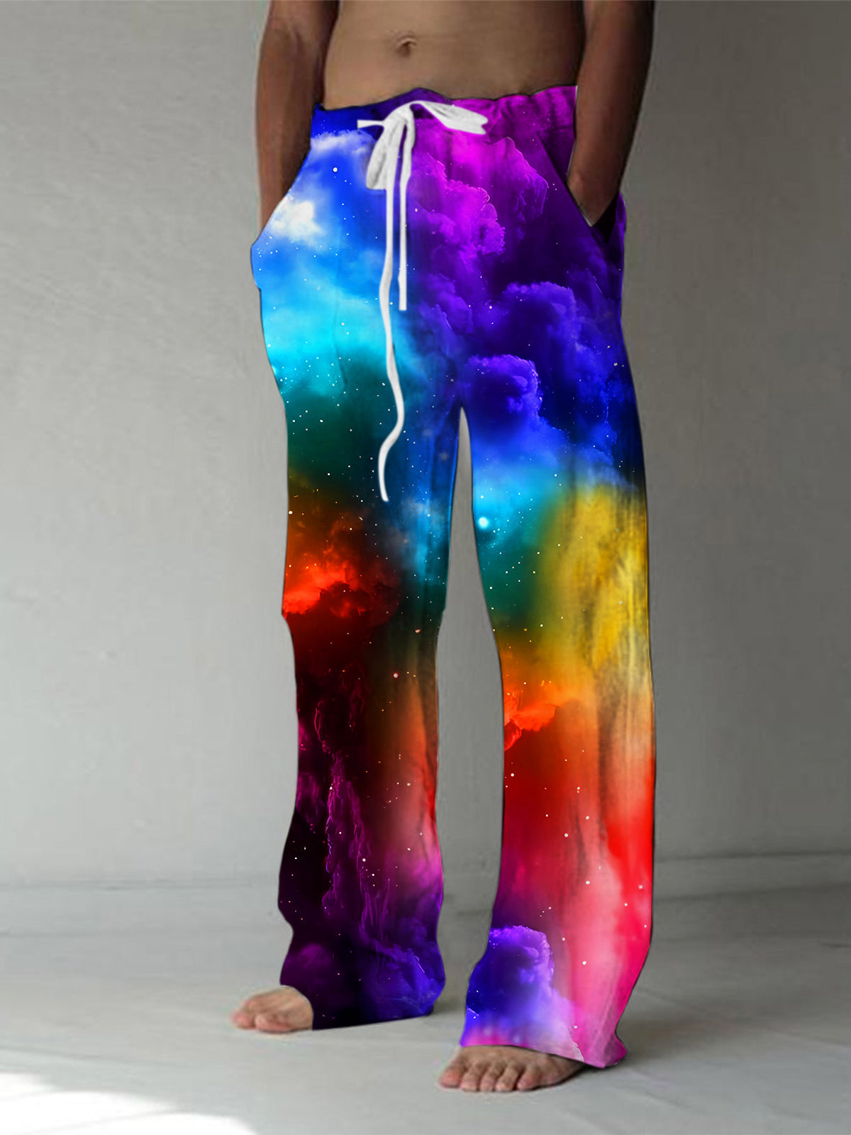 men's colorful casual pants front view