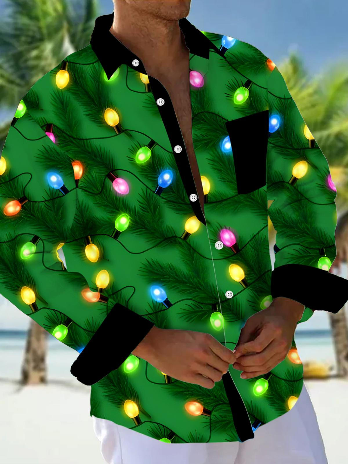 men's Christmas shirt front view holiday party