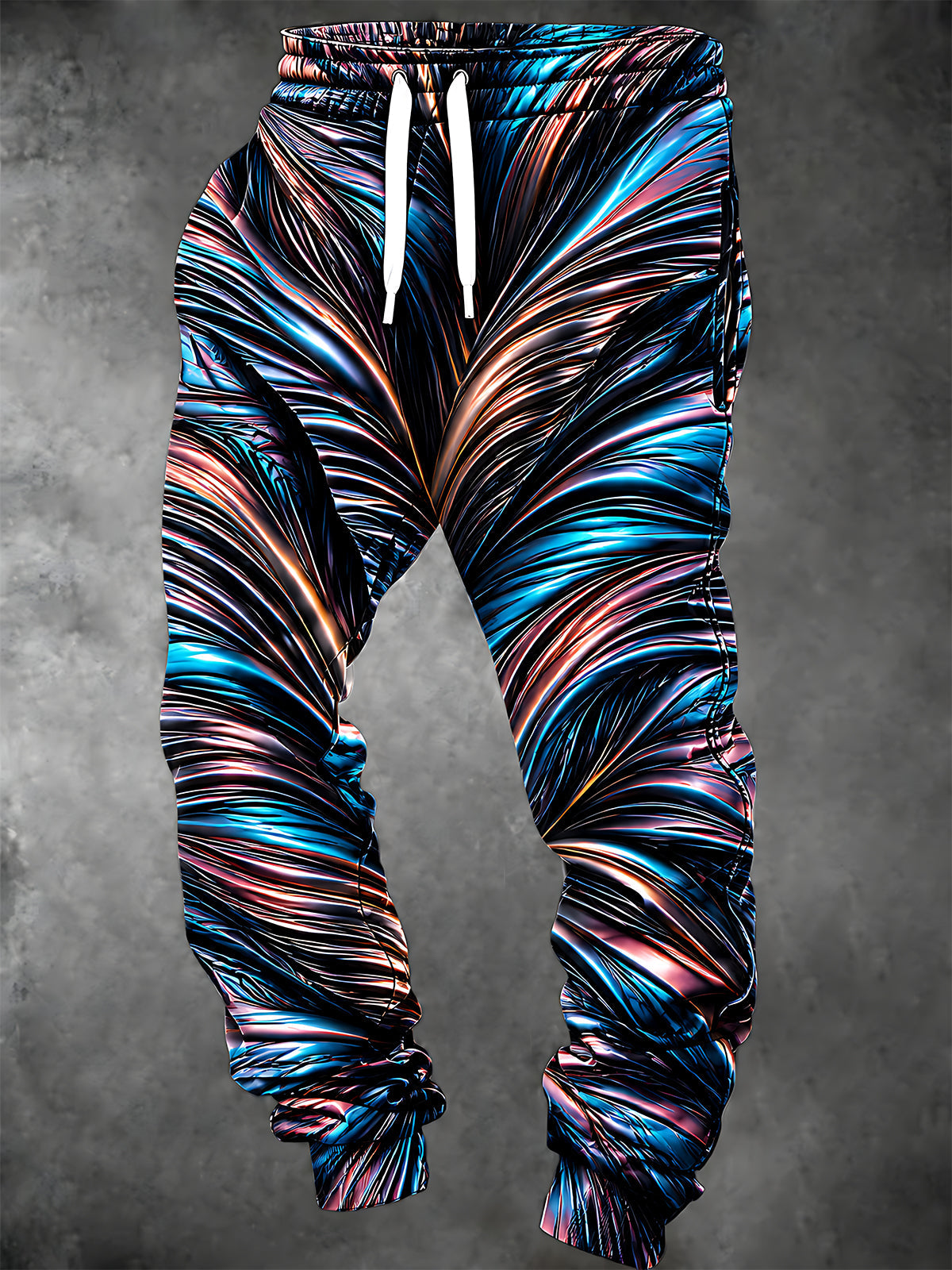 Adaychic Men's Patterned Abstract Geometric Swirls Print Pants