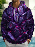 Adaychic Men's Graphic Amethyst Rune Stones Print Long Sleeve Hoodie