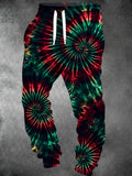 Adaychic Men's Tie Dye Christmas Tie Dye Spiral Pattern Pants