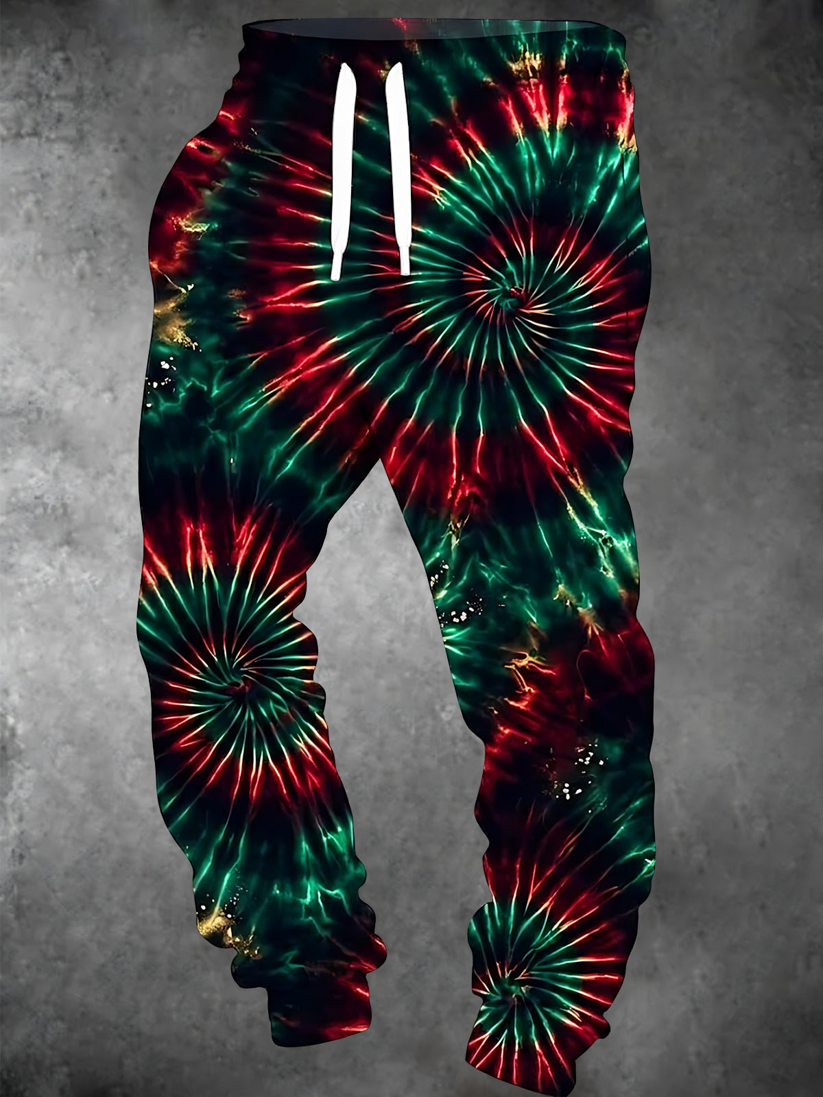 Adaychic Men's Tie Dye Christmas Tie Dye Spiral Pattern Pants