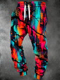 Adaychic Men's Tie Dye Abstract Tie Dye Paint Splatter And Drips Print Pants