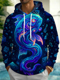 Adaychic Men's Psychedelic Deep Sea Spirit Fish Print Long Sleeve Hoodie